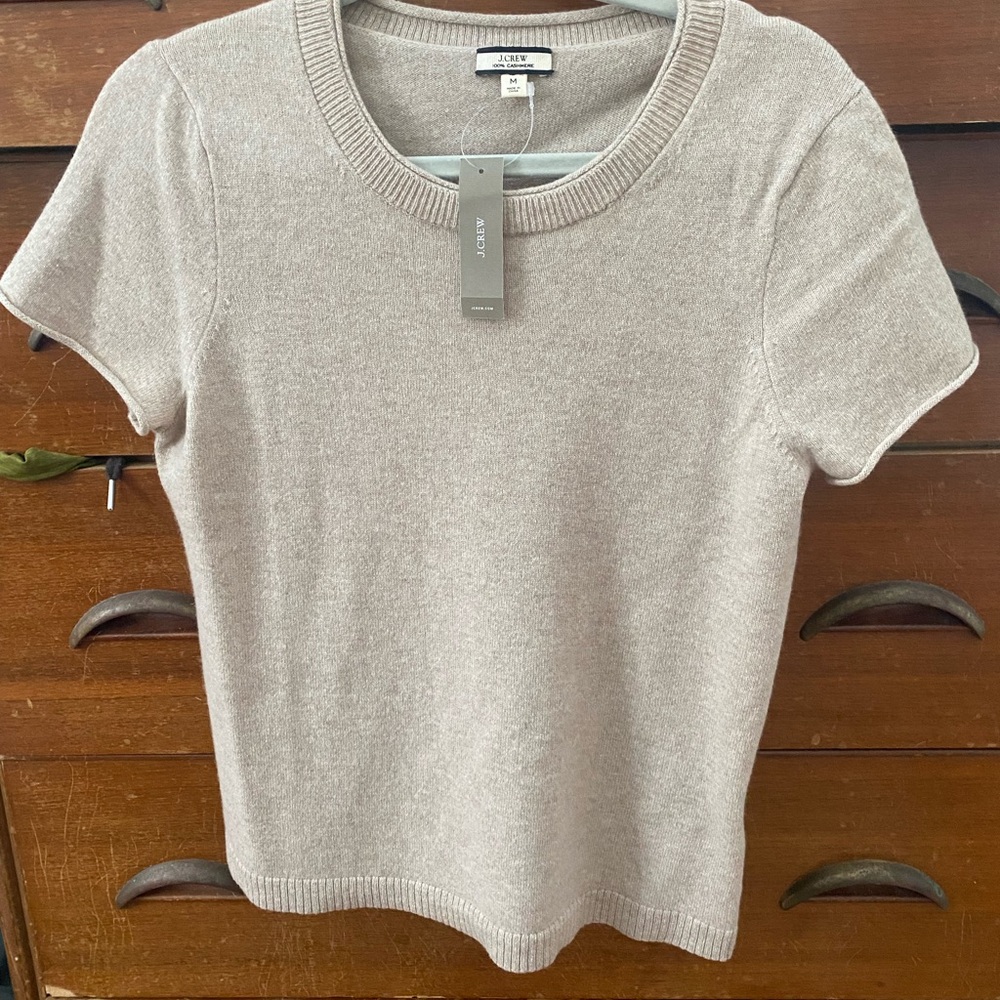 J. Crew Women's Beige Short Sleeve Top-cashmere